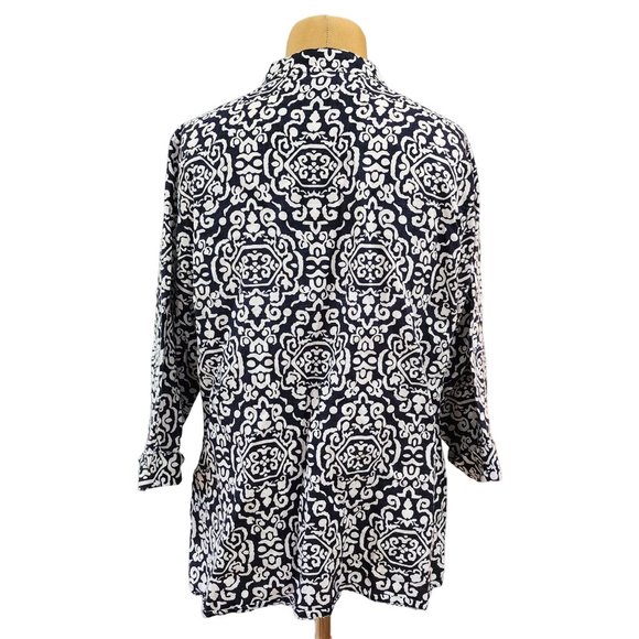 Carole Little Womens 100% Linen Button Up Top Size 1x - Picture 3 of 7